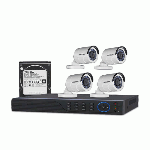 HIKVISION 4 Unit 1080P Night Vision Security CC Camera Package