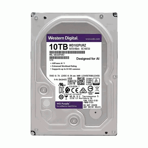 Western Digital Purple 7200RPM 10TB Surveillance Hard disk