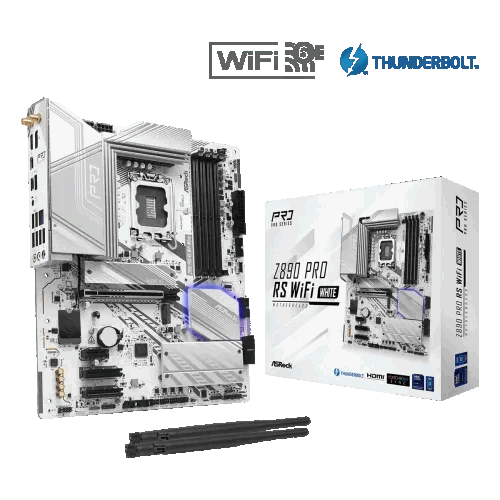 ASRock Z890 Pro RS WiFi White LGA1851 DDR5 ATX Motherboard