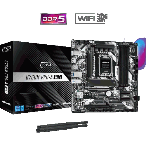ASRock B760M Pro-A WiFi DDR5 Micro ATX Motherboard